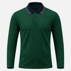 Valeniri | Men’s Long Sleeve Polo Shirt – Contrast Collar Polo Sweater