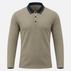 Valeniri | Men’s Long Sleeve Polo Shirt – Contrast Collar Polo Sweater