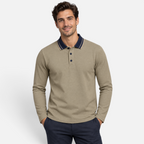 Valeniri | Men’s Long Sleeve Polo Shirt – Contrast Collar Polo Sweater