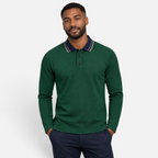 Valeniri | Men’s Long Sleeve Polo Shirt – Contrast Collar Polo Sweater