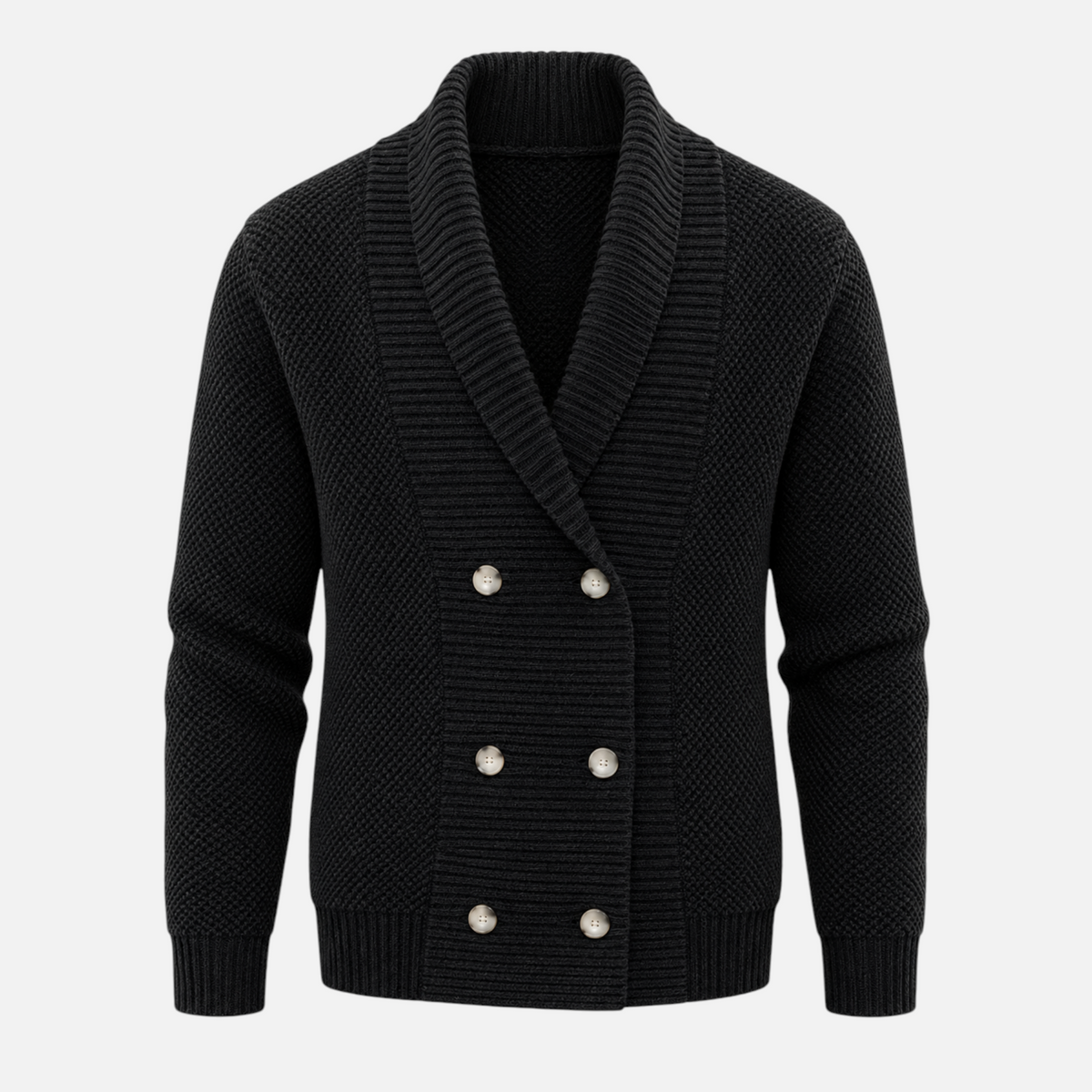 Valeniri | Men’s Shawl Collar Knit Cardigan – Double-Breasted Sweater