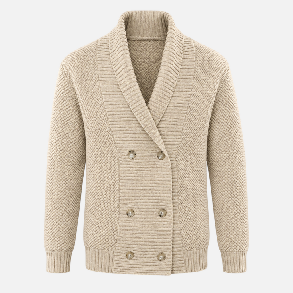 Valeniri | Men’s Shawl Collar Knit Cardigan – Double-Breasted Sweater