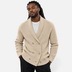 Valeniri | Men’s Shawl Collar Knit Cardigan – Double-Breasted Sweater