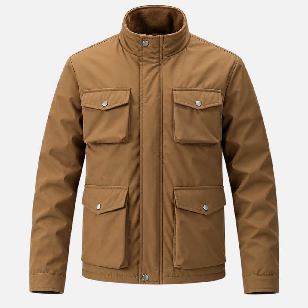 Valeniri | Men’s Field Jacket – Four-Pocket Stand Collar Coat