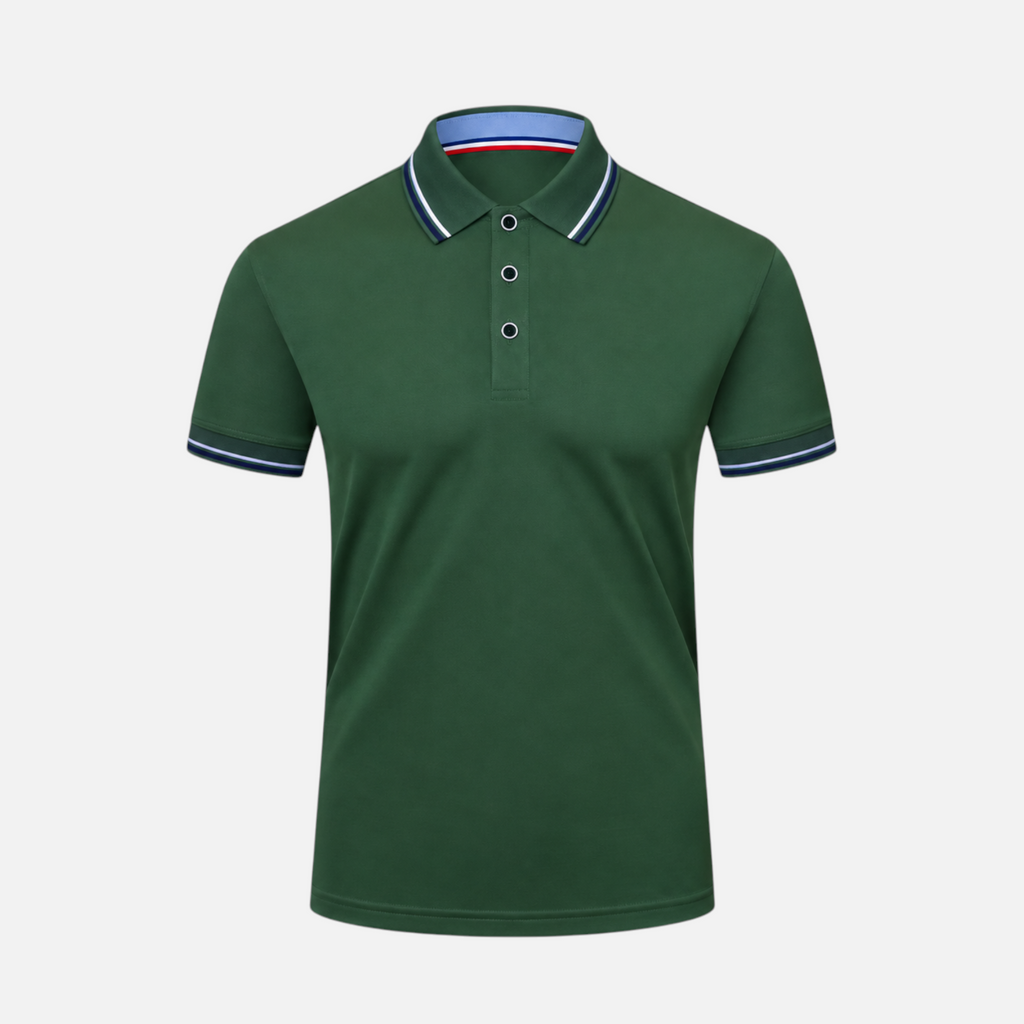 Valeniri | Men’s Polo Shirt – Short Sleeve Top with Striped Collar