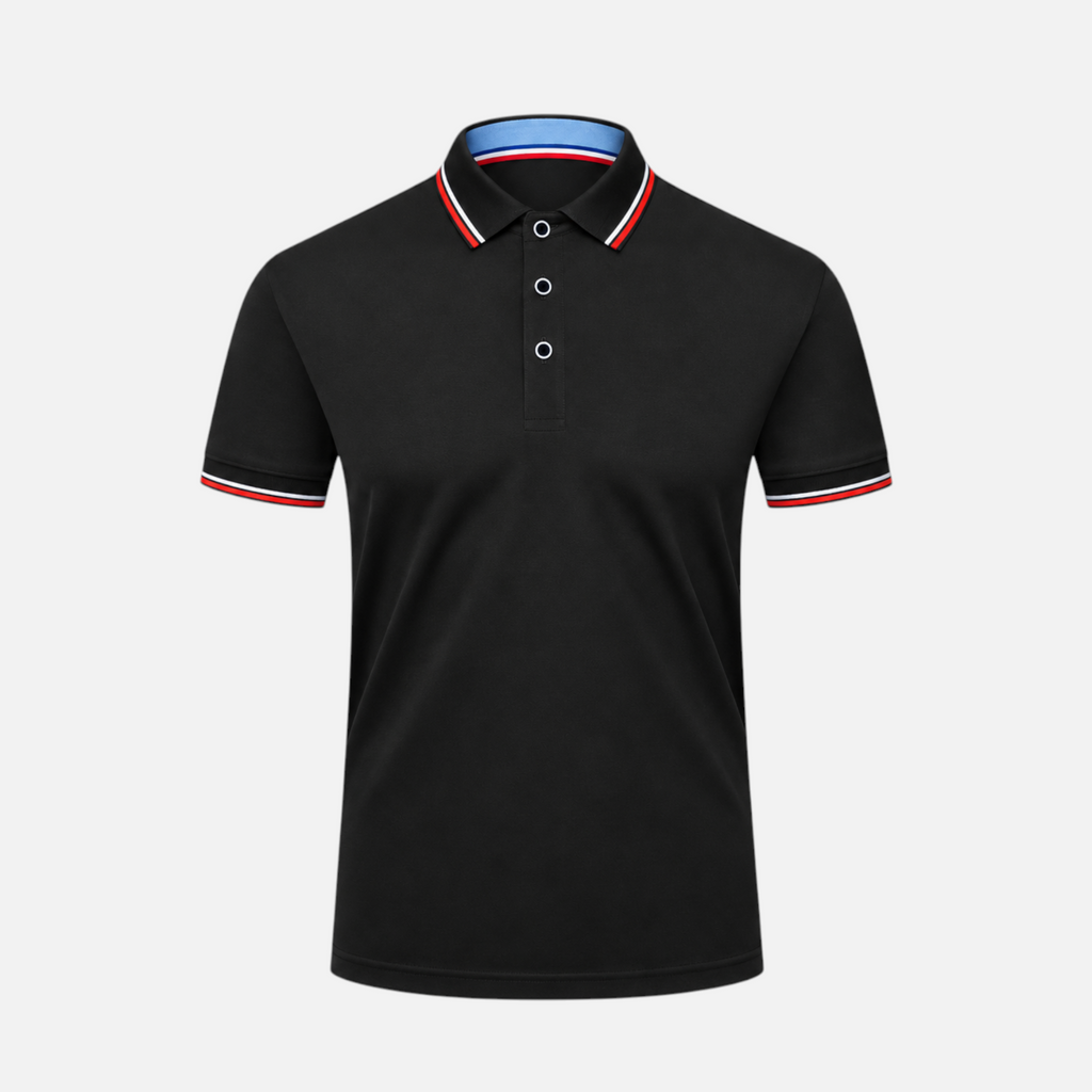 Valeniri | Men’s Polo Shirt – Short Sleeve Top with Striped Collar