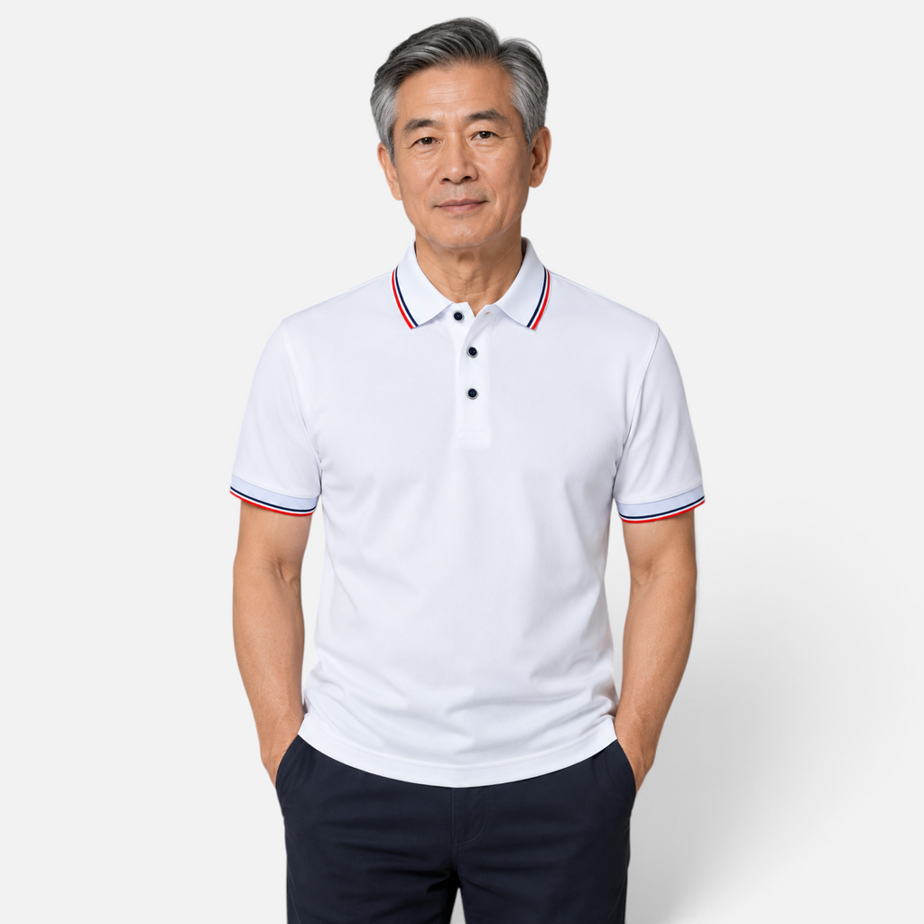 Valeniri | Men’s Polo Shirt – Short Sleeve Top with Striped Collar