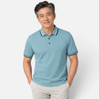 Valeniri | Men’s Polo Shirt – Short Sleeve Top with Striped Collar