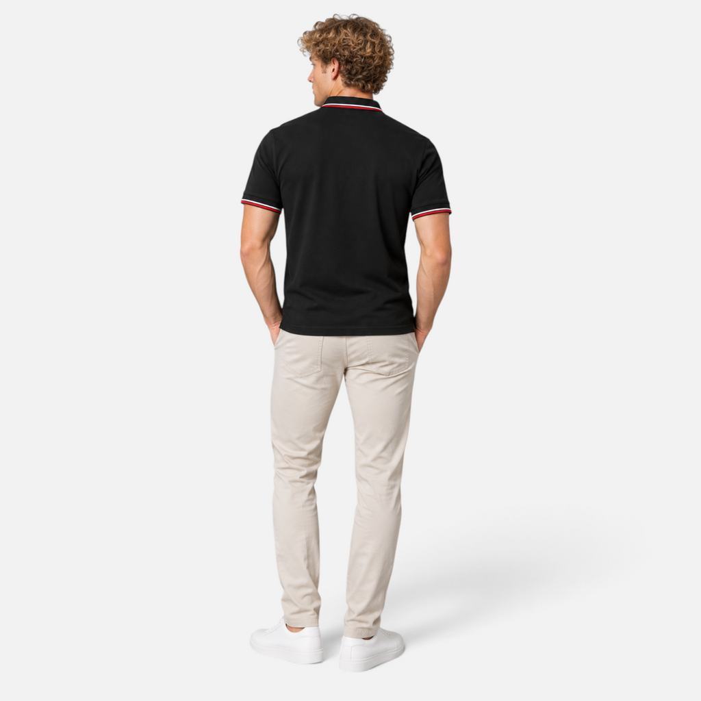 Valeniri | Men’s Polo Shirt – Short Sleeve Top with Striped Collar