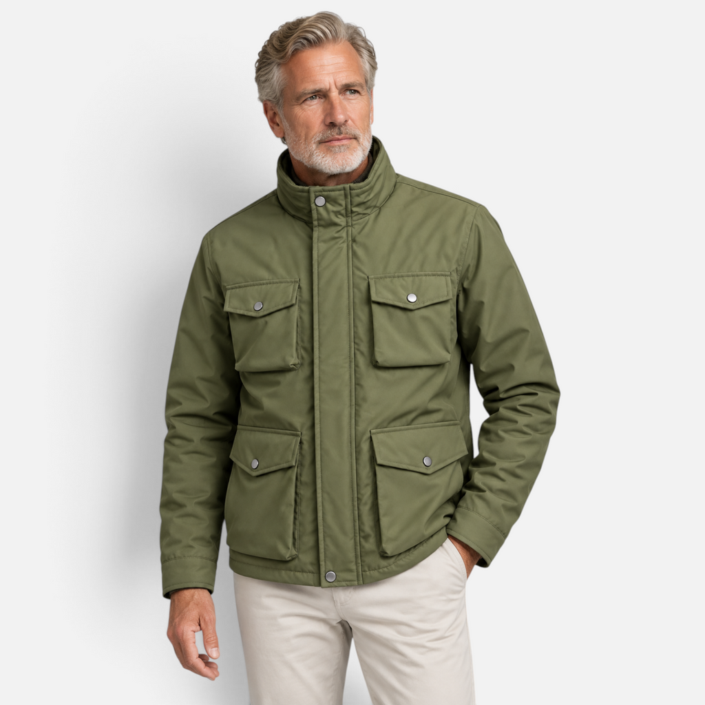 Valeniri | Men’s Field Jacket – Four-Pocket Stand Collar Coat