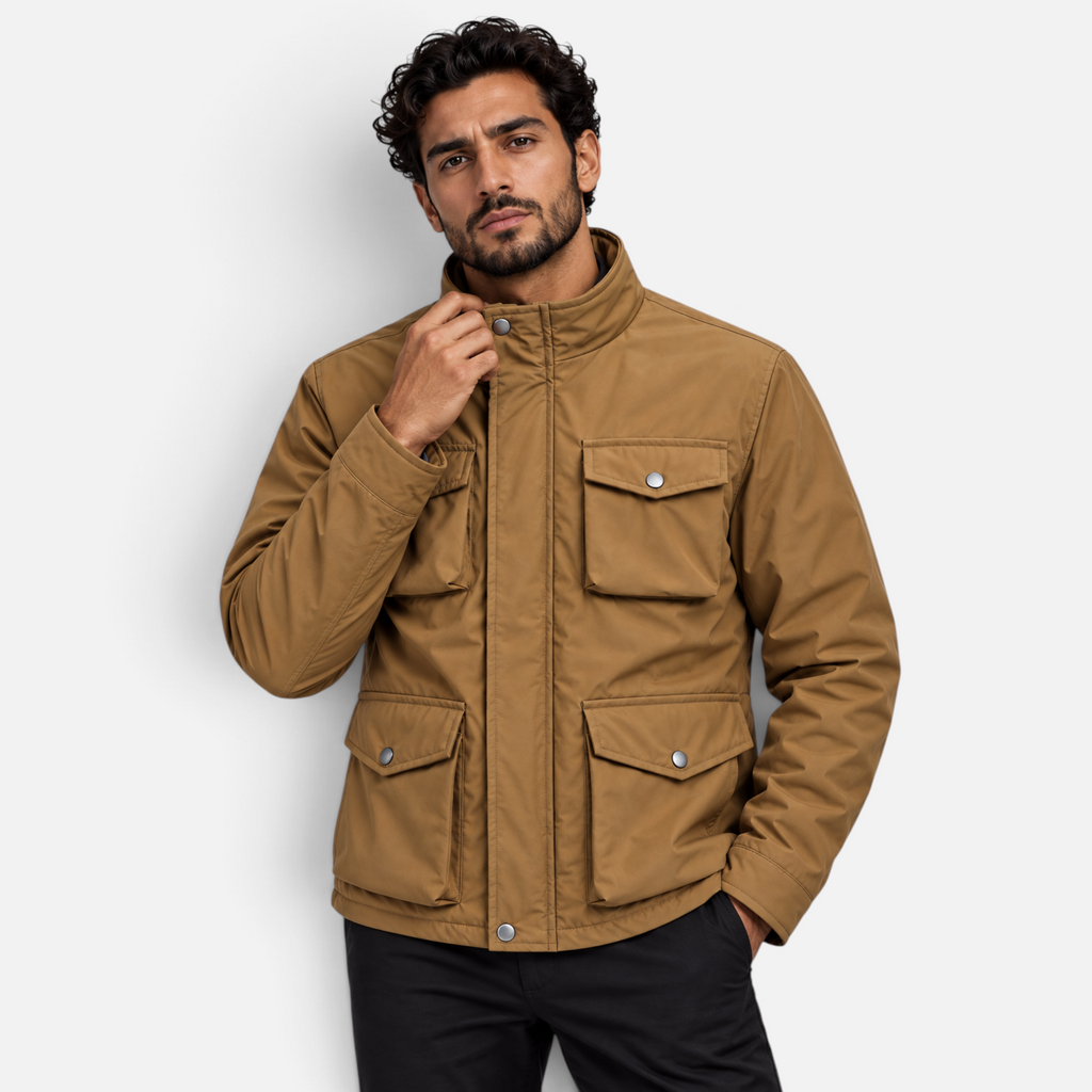 Valeniri | Men’s Field Jacket – Four-Pocket Stand Collar Coat