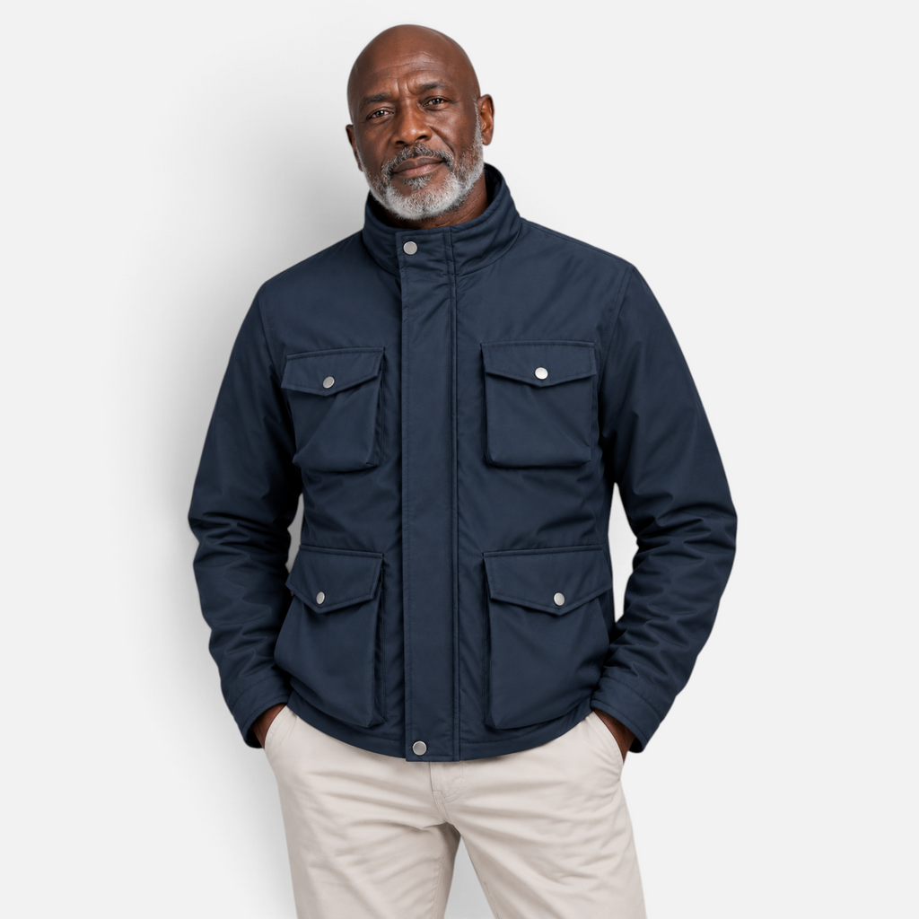 Valeniri | Men’s Field Jacket – Four-Pocket Stand Collar Coat