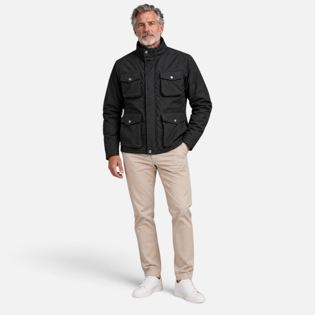 Valeniri | Men’s Field Jacket – Four-Pocket Stand Collar Coat