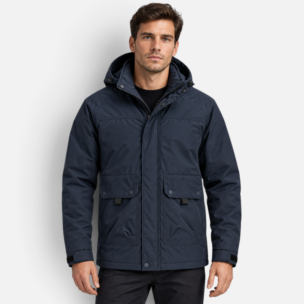 Valeniri | Men’s Parka Coat – Hooded Zip-Up Everyday Jacket