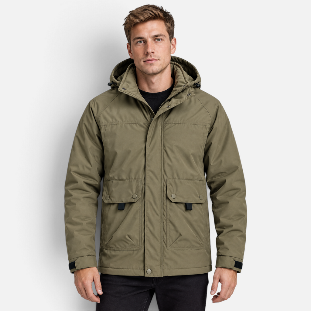 Valeniri | Men’s Parka Coat – Hooded Zip-Up Everyday Jacket