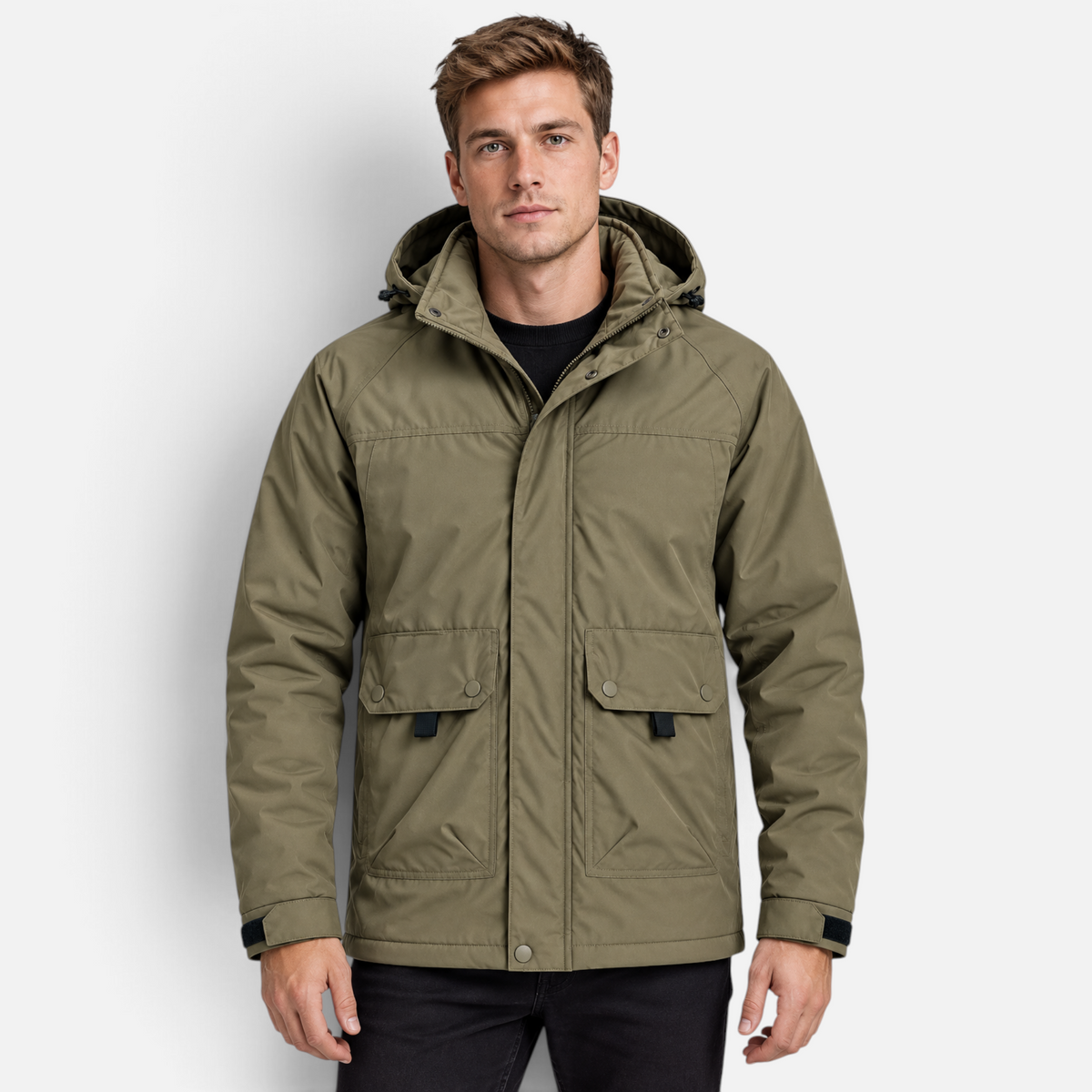 Valeniri | Men’s Parka Coat – Hooded Zip-Up Everyday Jacket