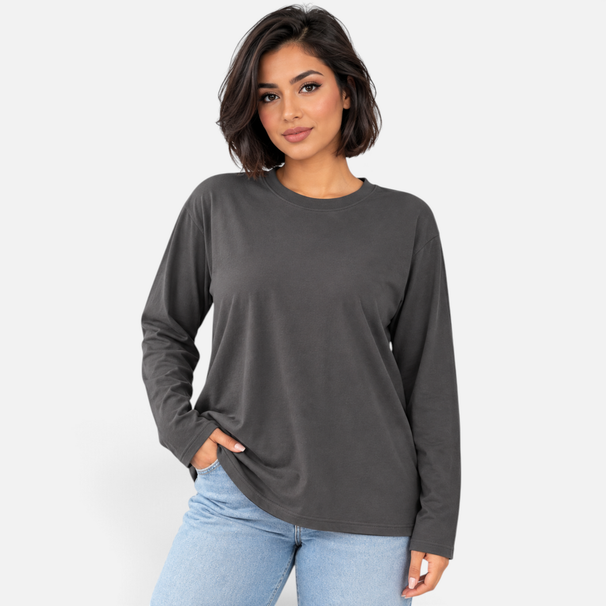 Valeniri | Women’s Crew Neck T-Shirt – Relaxed Fit Long Sleeve Top