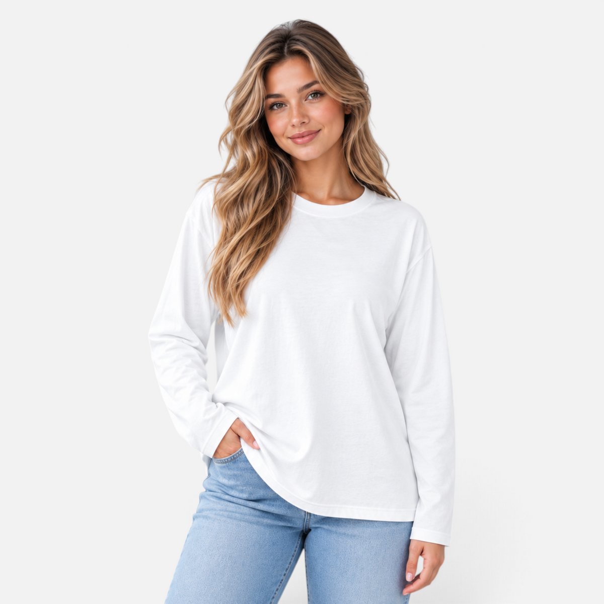 Valeniri | Women’s Crew Neck T-Shirt – Relaxed Fit Long Sleeve Top
