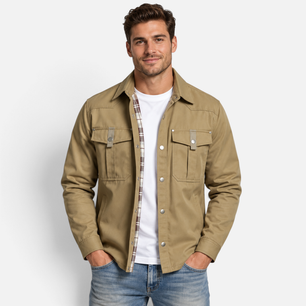 Valeniri | Men’s Overshirt Jacket – Long Sleeve Button-Up