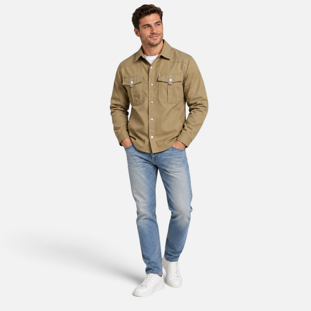 Valeniri | Men’s Overshirt Jacket – Long Sleeve Button-Up