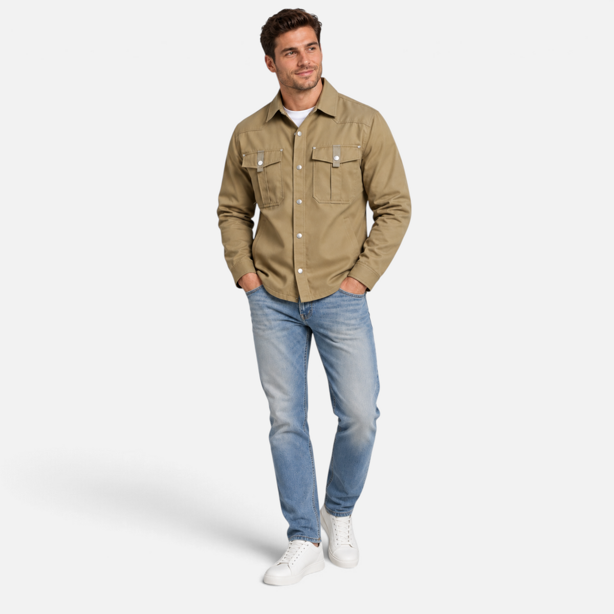 Valeniri | Men’s Overshirt Jacket – Long Sleeve Button-Up
