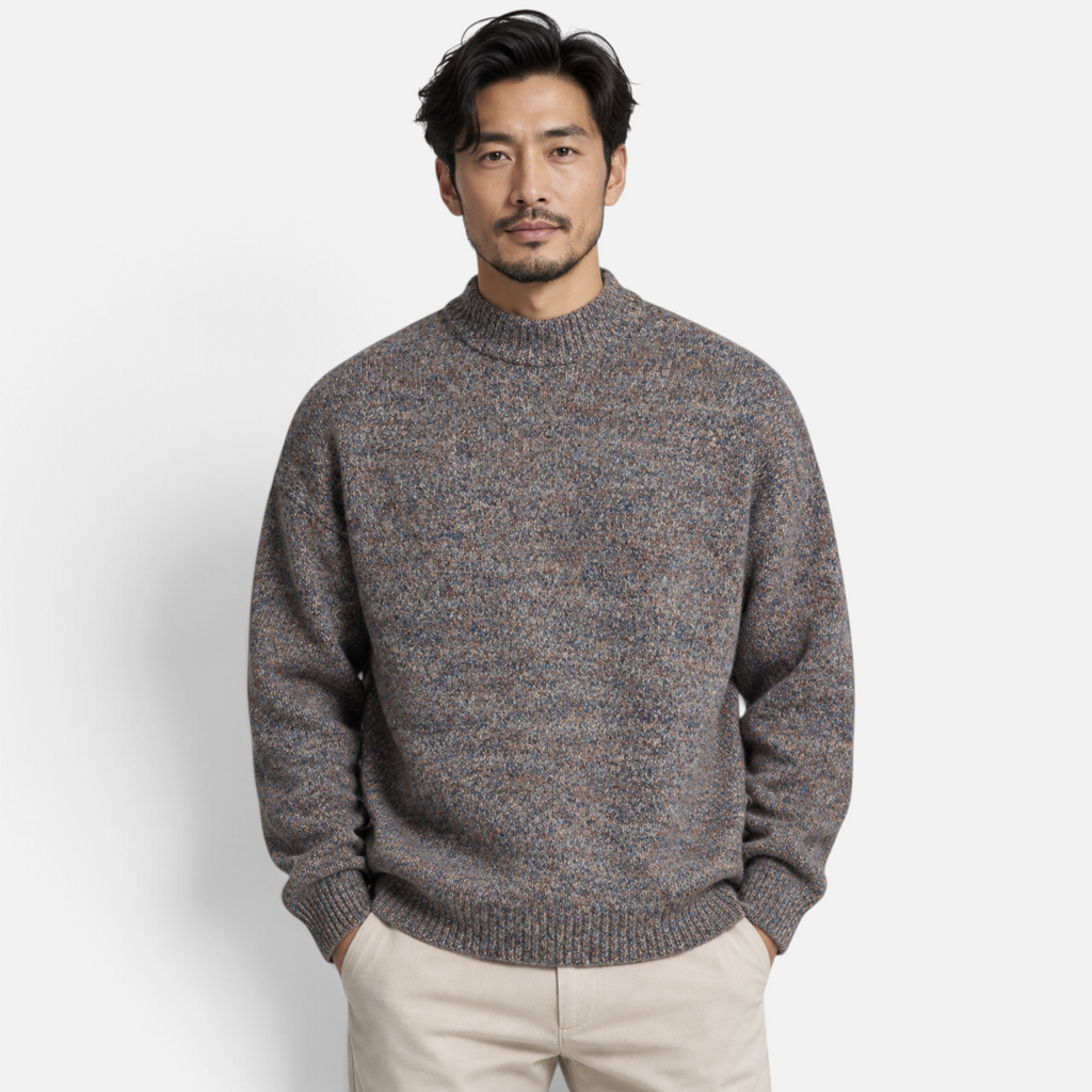 Valeniri | Men’s Mock Neck Jumper – Long Sleeve Knitted Sweater