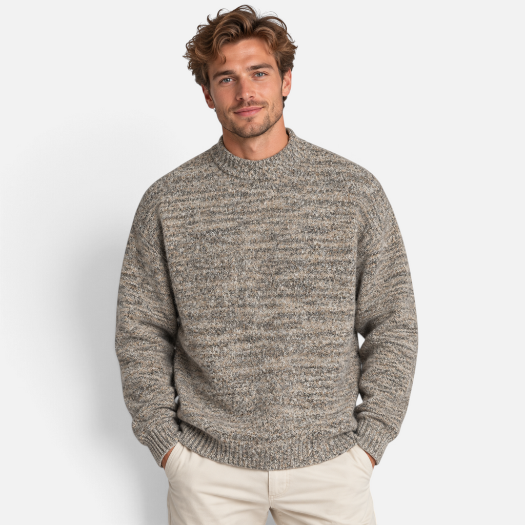 Valeniri | Men’s Mock Neck Jumper – Long Sleeve Knitted Sweater