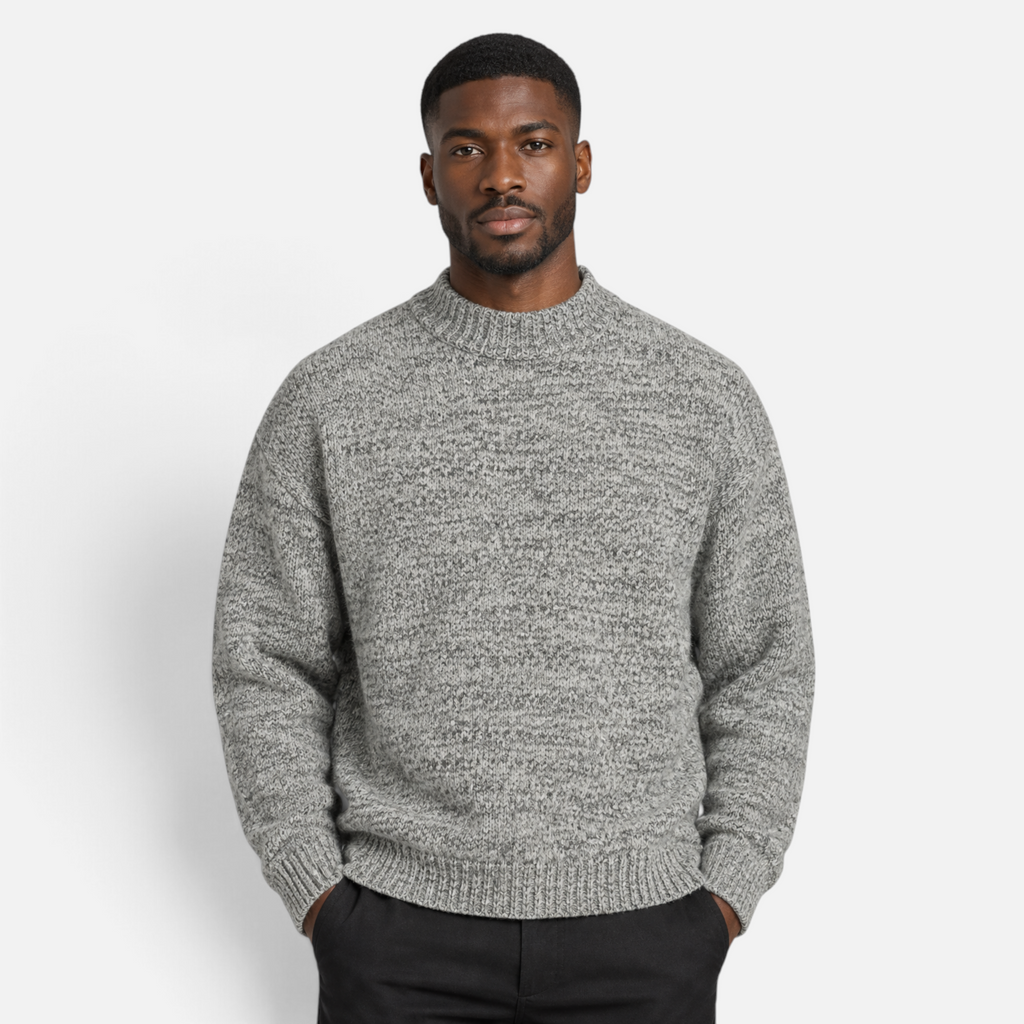 Valeniri | Men’s Mock Neck Jumper – Long Sleeve Knitted Sweater