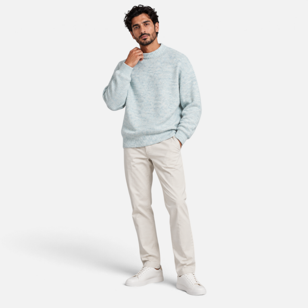 Valeniri | Men’s Mock Neck Jumper – Long Sleeve Knitted Sweater