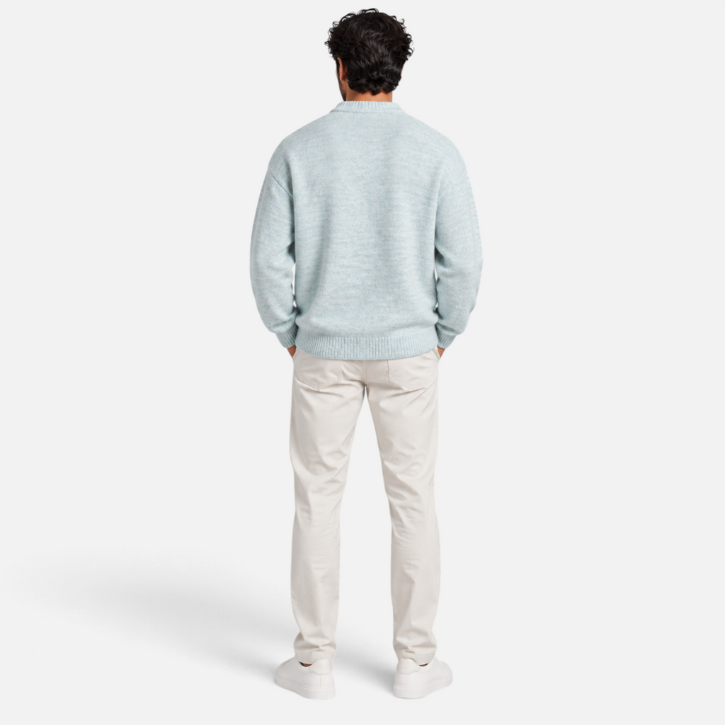 Valeniri | Men’s Mock Neck Jumper – Long Sleeve Knitted Sweater