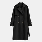 Valeniri | Women's Mid Length Trench Coat Belted Classic Outerwear