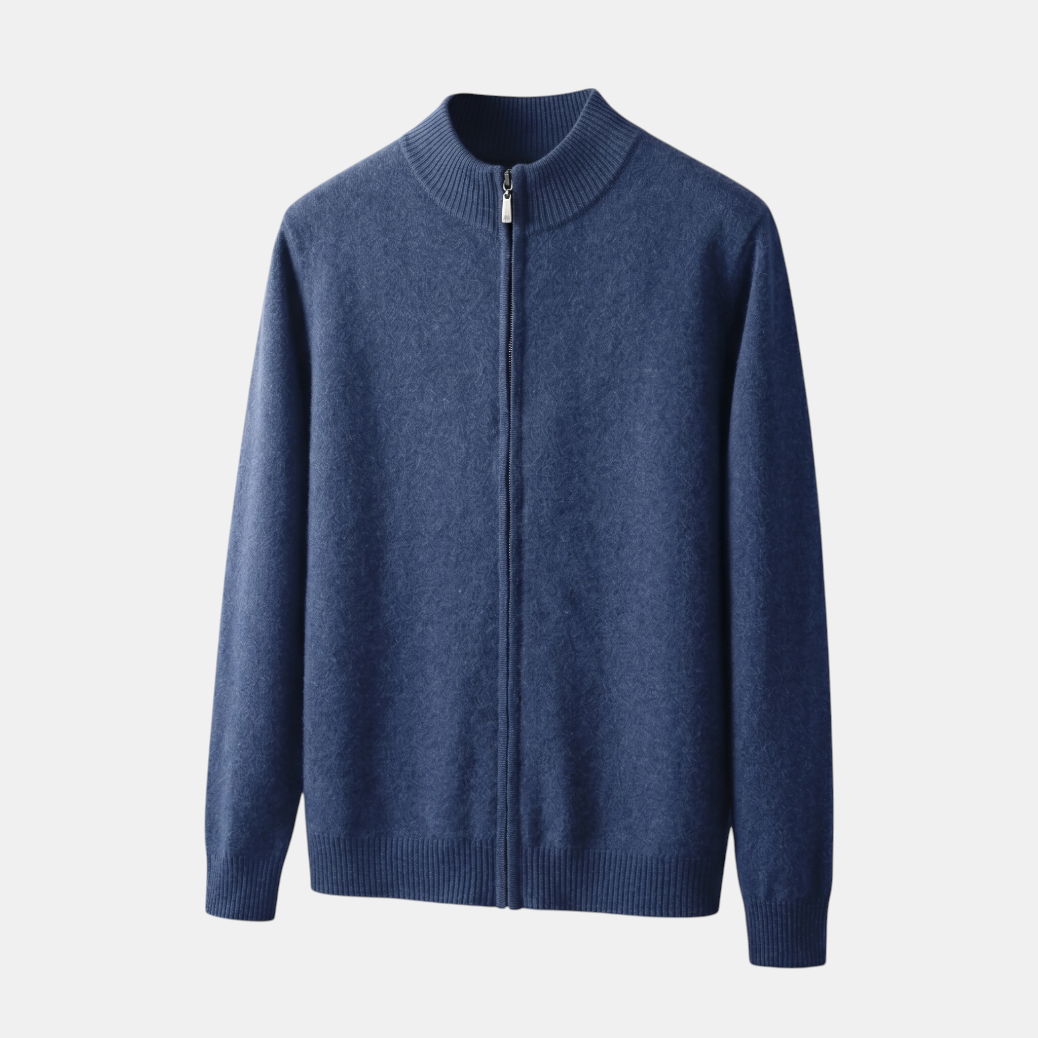 Valeniri | Men's Cashmere Wool Cardigan Thick Knit Zip-Up Stand Collar