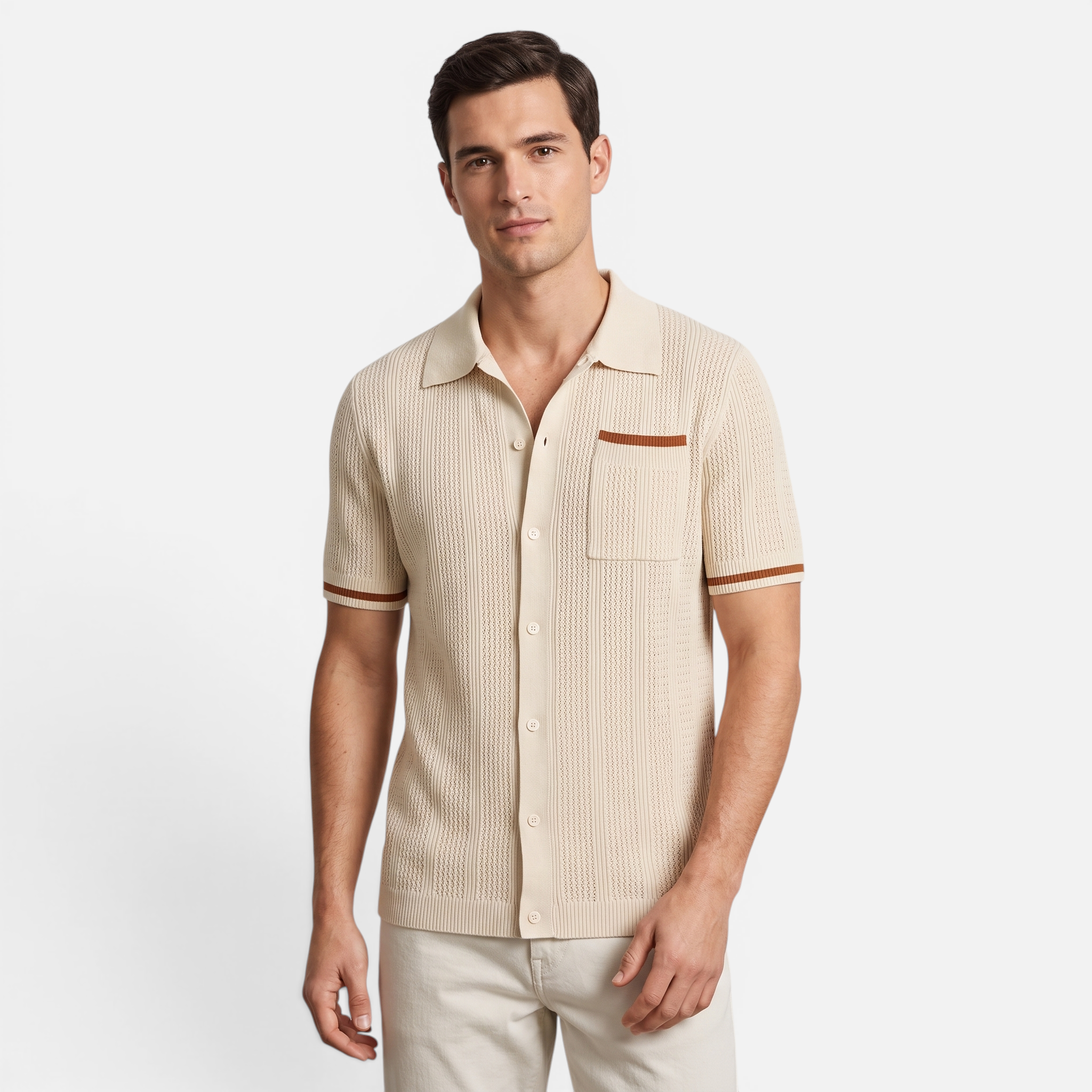 Valeniri | Men's Casual Shirt Breathable Knit Resort Wear