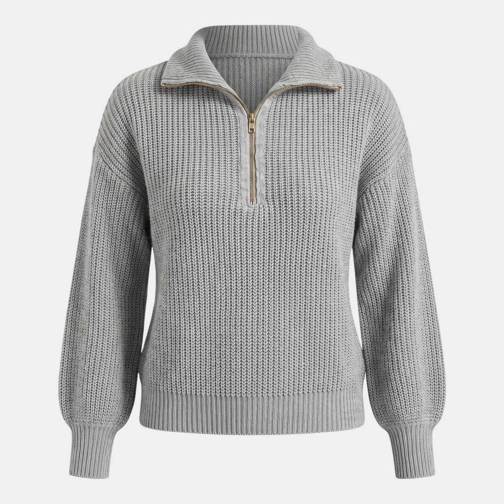 Valeniri | Women's Quarter Zip Knit Sweater Loose Fit Long Sleeve