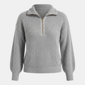 Valeniri | Women's Quarter Zip Knit Sweater Loose Fit Long Sleeve