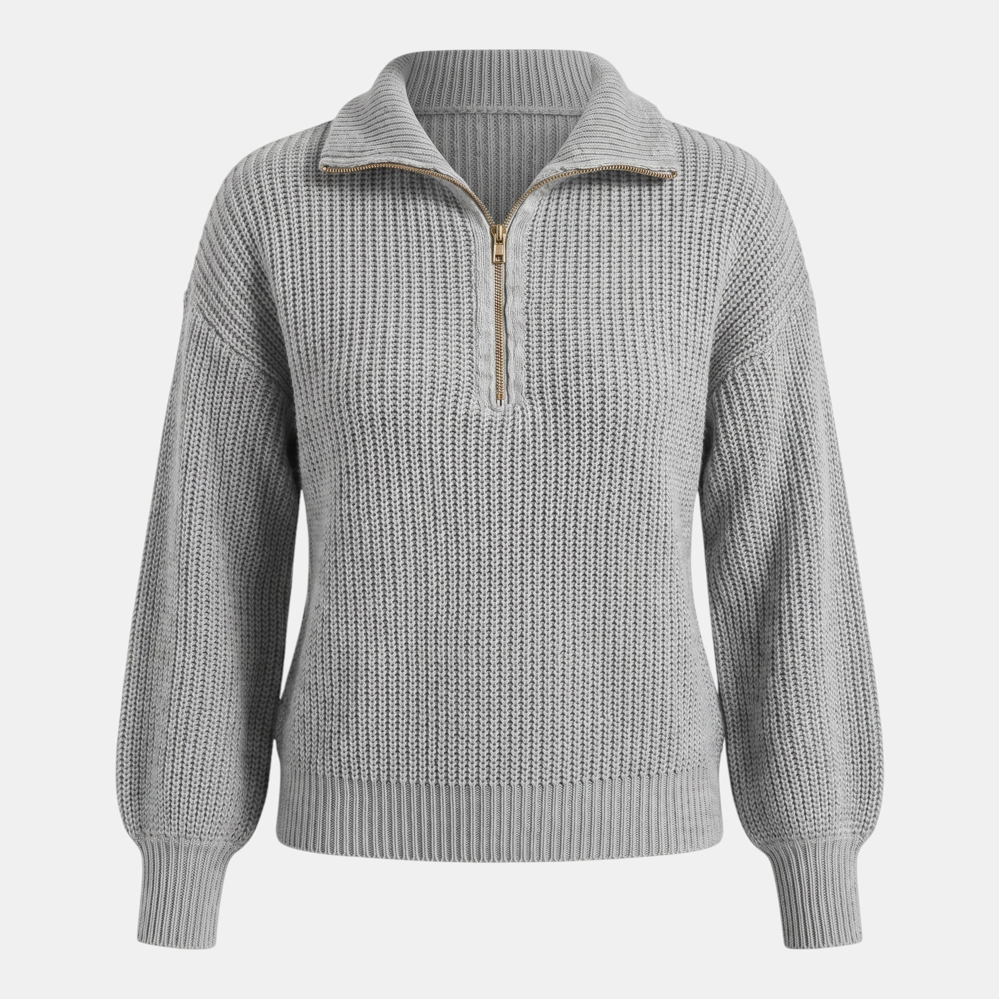 Valeniri | Women's Quarter Zip Knit Sweater Loose Fit Long Sleeve