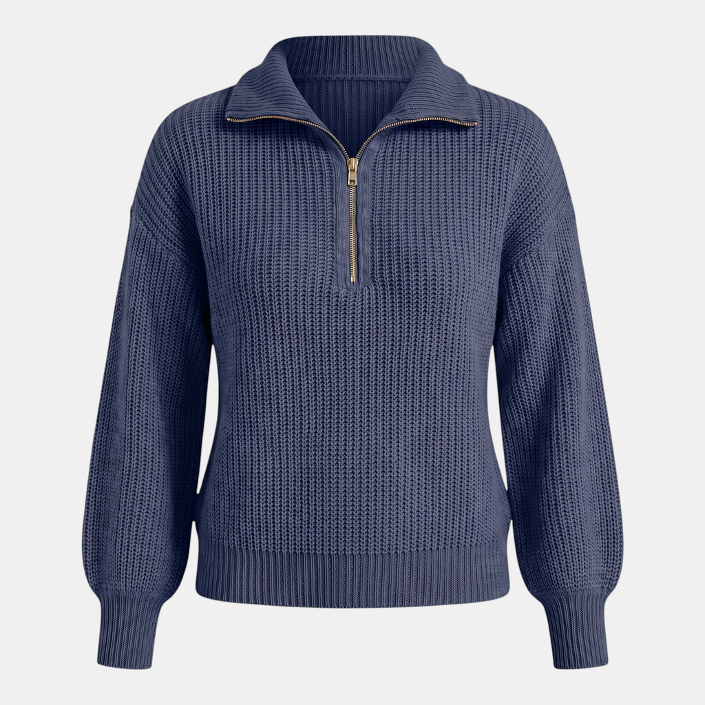 Valeniri | Women's Quarter Zip Knit Sweater Loose Fit Long Sleeve