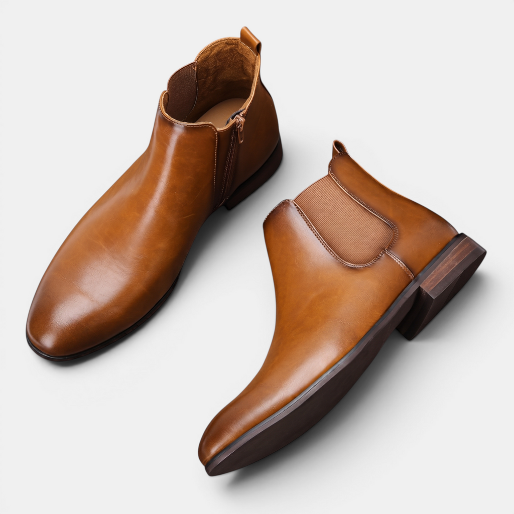 Valeniri | Men’s Classic Chelsea Boots Leather Slip On Formal Dress Shoes