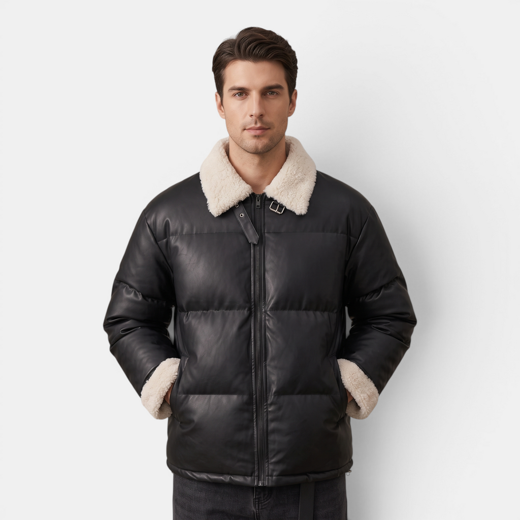 Valenri | Men's Fur Collar Puffer Jacket – Premium Cotton Coat