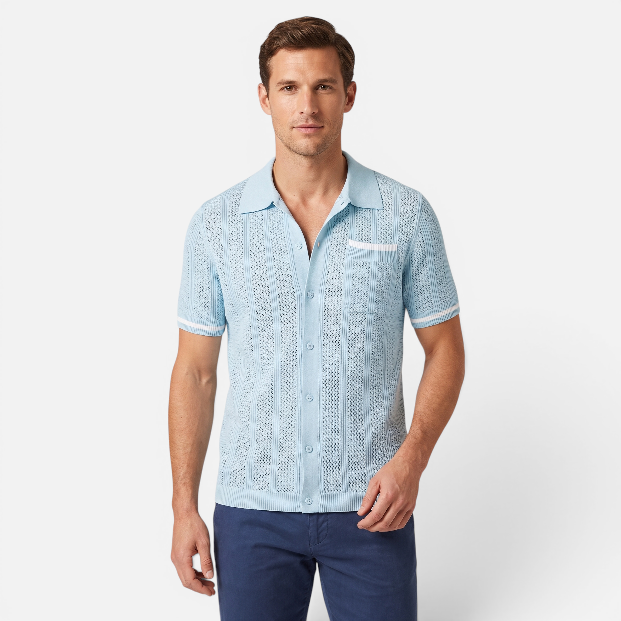 Valeniri | Men's Casual Shirt Breathable Knit Resort Wear