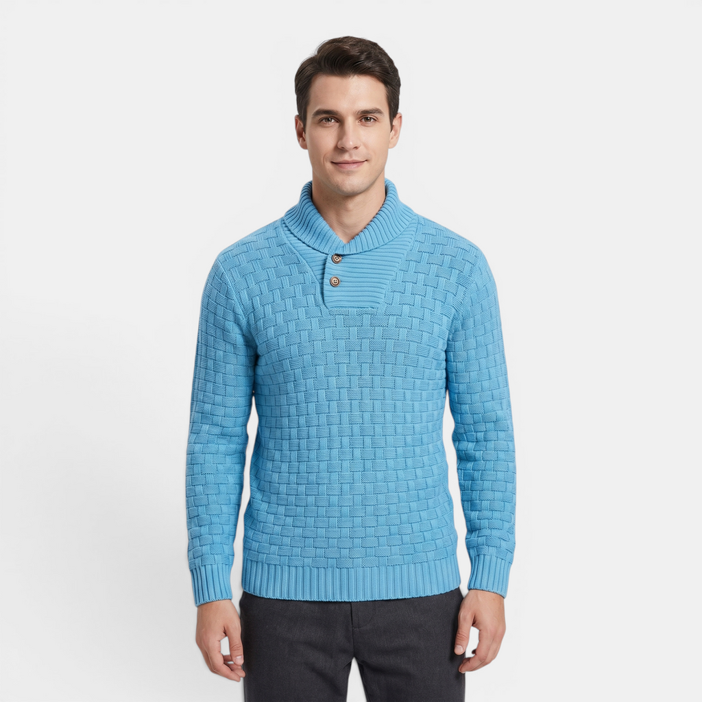 Valeniri | Men's Long Sleeve Collared Sweater Knit Slim Fit Casual Wear