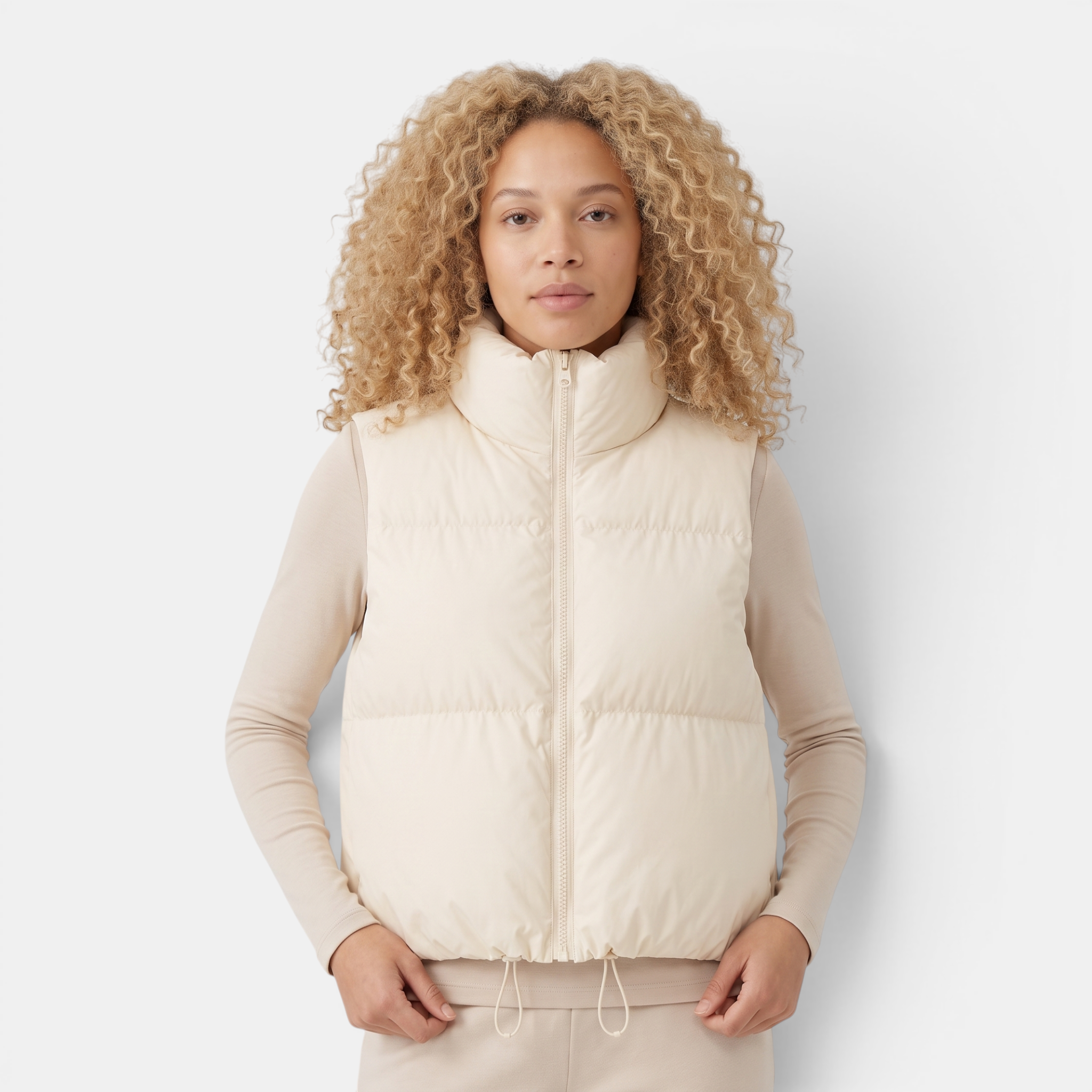 Women's Cotton Puffer Vest Warm Zip-Up Sleeveless Outerwear