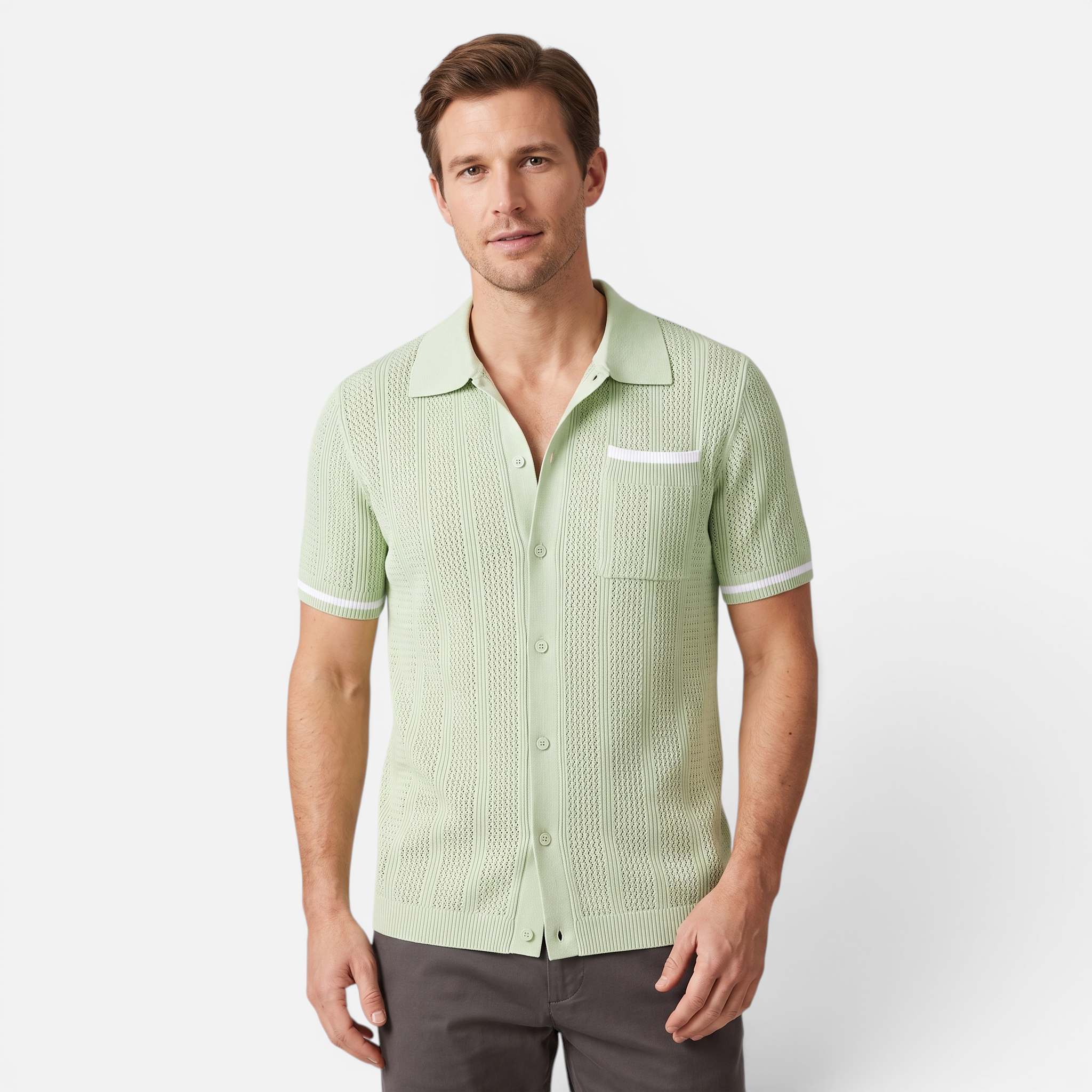 Valeniri | Men's Casual Shirt Breathable Knit Resort Wear