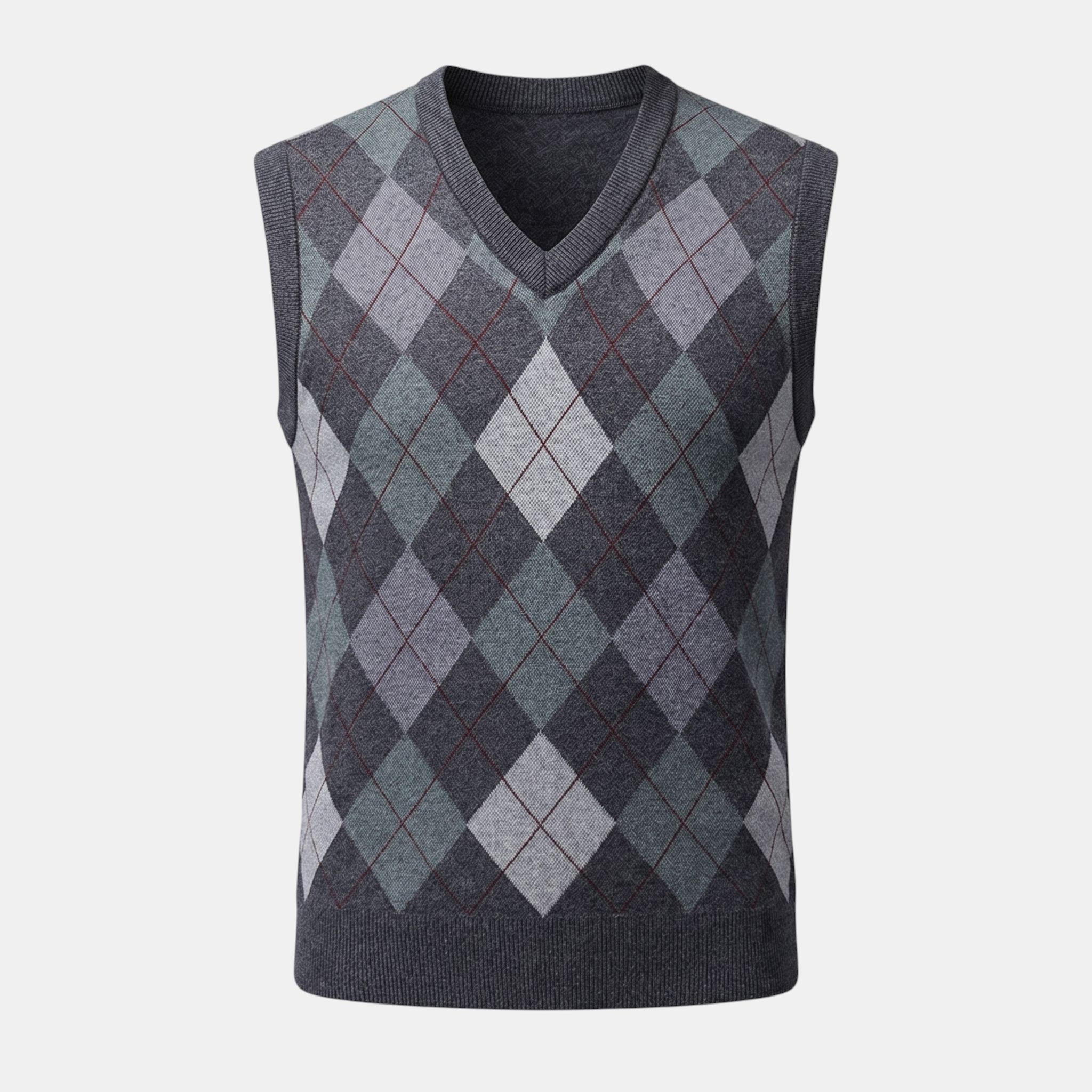 Valeniri | Men's Wool Sweater Vest V-Neck Knit Warm Classic Fit