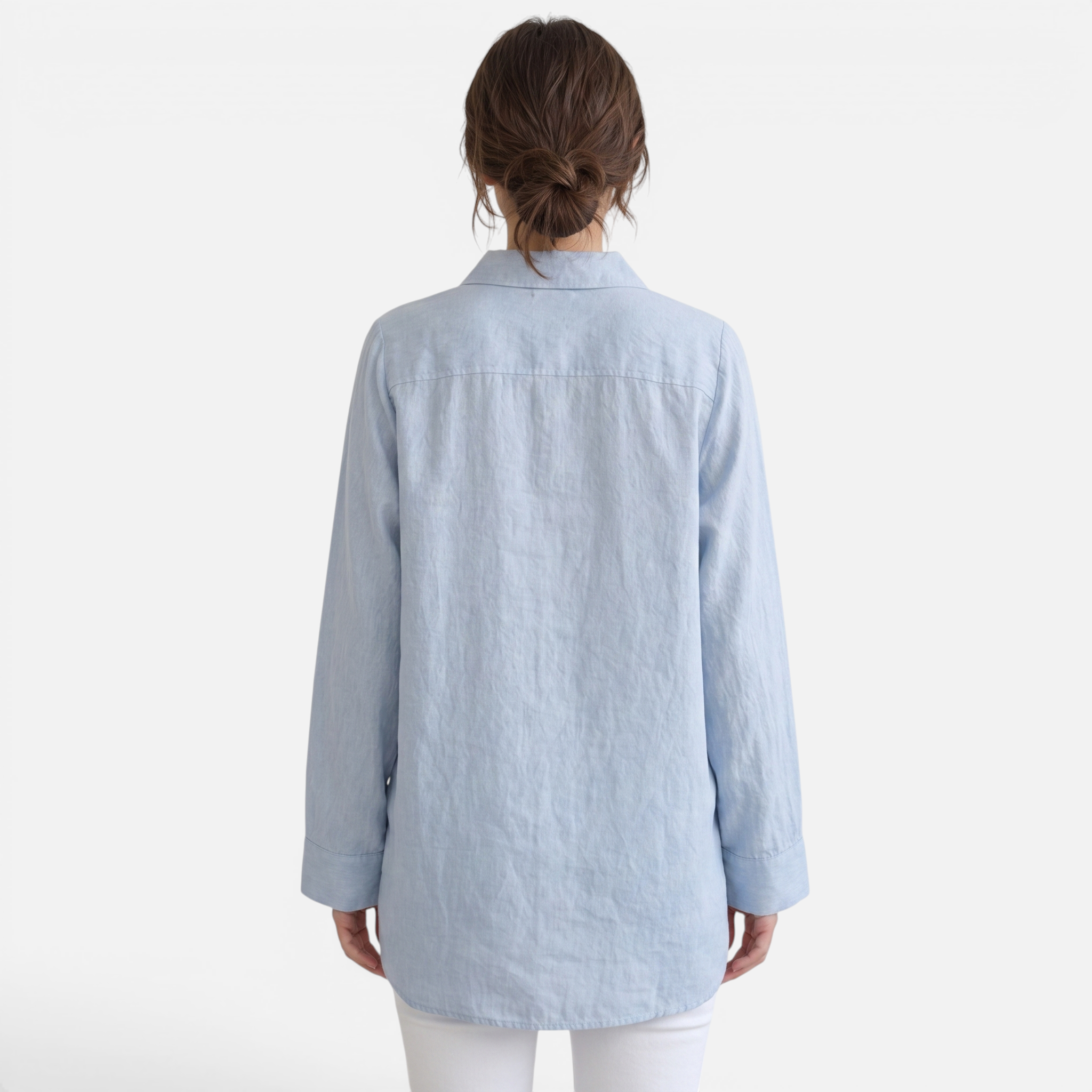 Valeniri | Women's Oversized Linen Shirt Classic Button-Up Long Sleeve