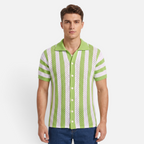 Valeniri | Men's Crochet Polo Shirt – Striped Short Sleeve