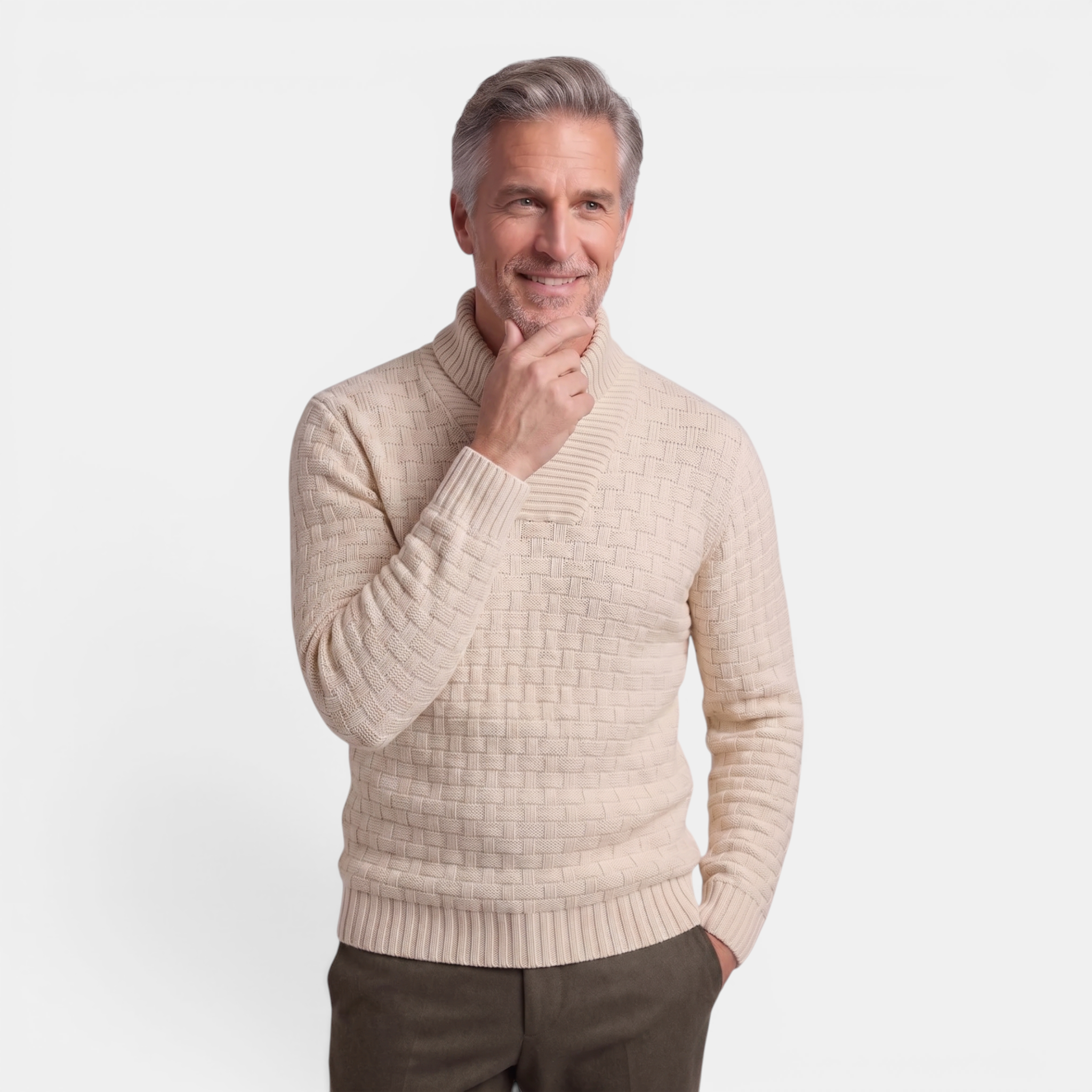 Valeniri | Men's Long Sleeve Collared Sweater Knit Slim Fit Casual Wear