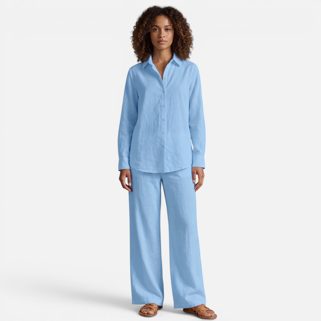 Valeniri | Women's Resort Cotton Linen Top and Pants Set Loose Fit
