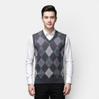 Valeniri | Men's Wool Sweater Vest V-Neck Knit Warm Classic Fit