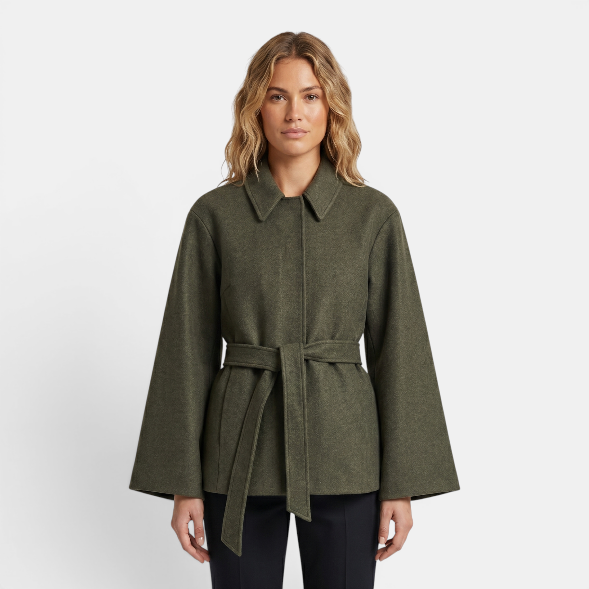 Valeniri | Women's Wool Blazer – Classic Tailored Belted Coat